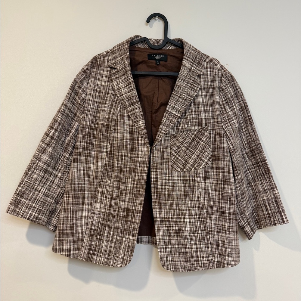 Talbots linen and cotton blend‎ blazer jacket 14w